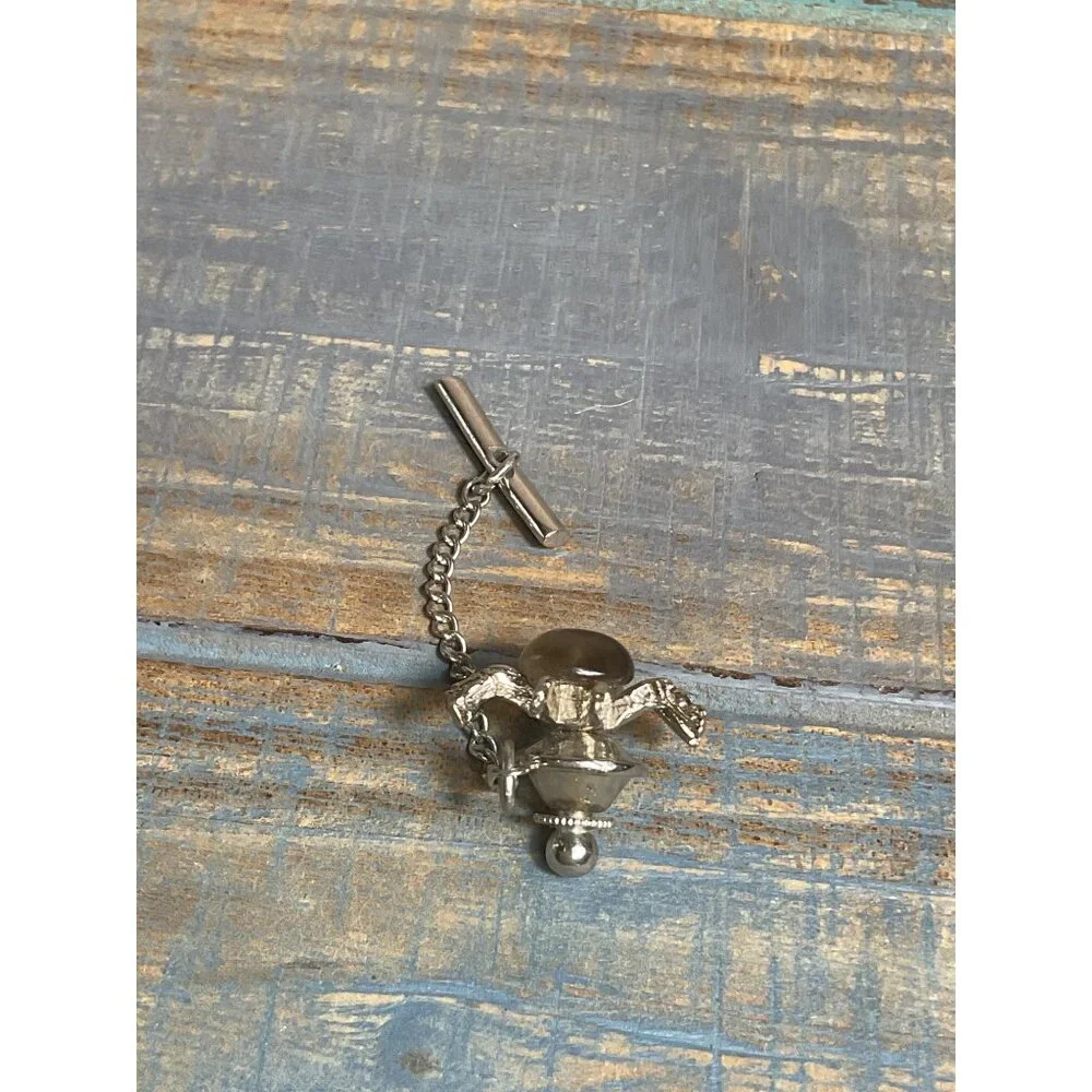 Mens Insect Spider Tie Tack Pin With Chain